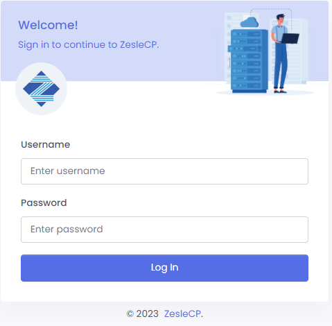 ZesleCP Login Homepage