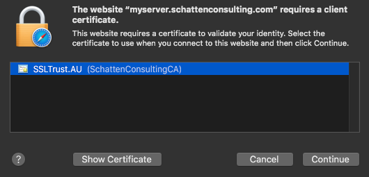 OSX select client Certificate