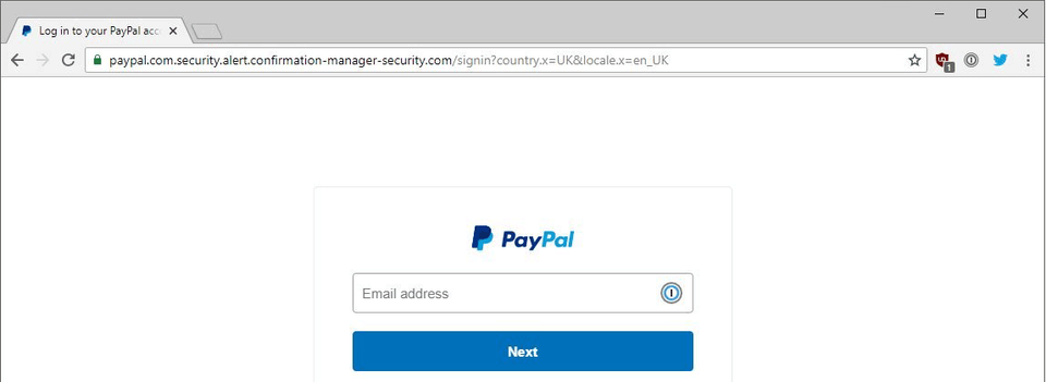 fake paypal url