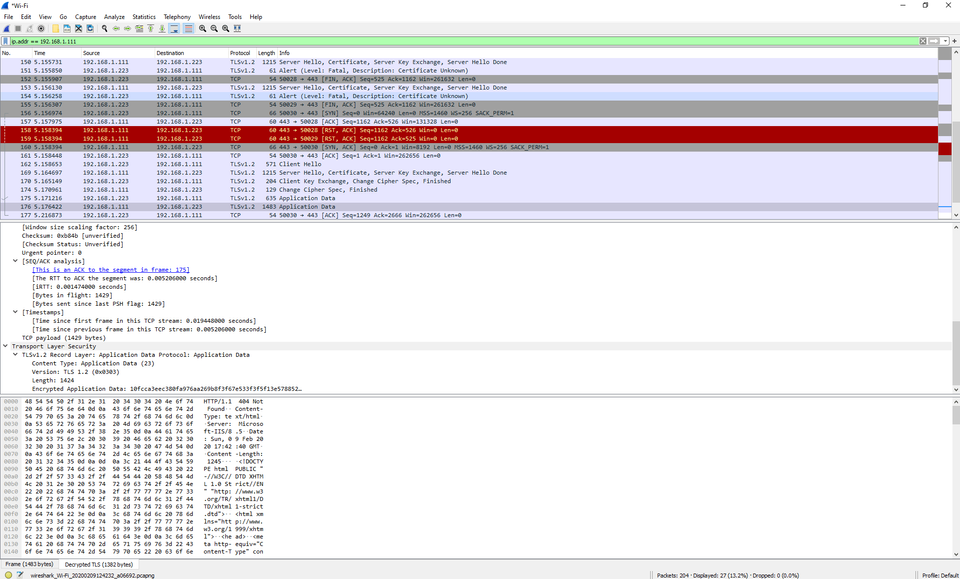 Wireshark capture SSL TLS Network Traffic