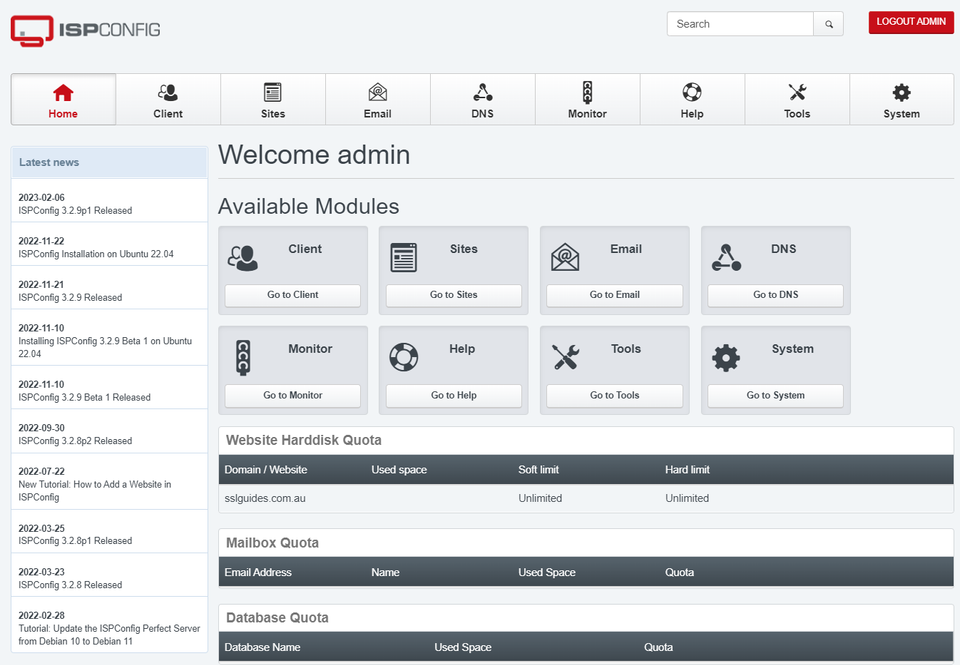 ISPConfig Homepage